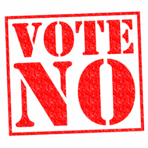 Vote No stamp